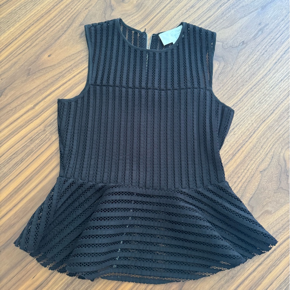 J.O.A. Black Sleeveless Peplum Top